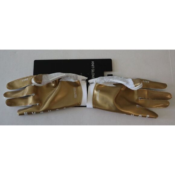 Nike Jordan Adult Sz M Gold/White Vapor Knit 4.0 Metallic Football Gloves - Picture 6 of 6
